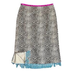 Y2K William B Beaded Animal Print Pencil Skirt